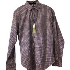 Robert Graham Men's Plaid Burgundy Red Blue Button Up Shirt Size XS NWT